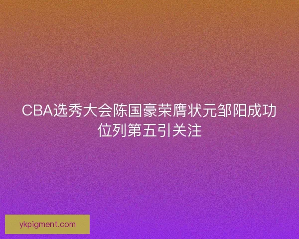 CBA选秀大会陈国豪荣膺状元邹阳成功位列第五引关注